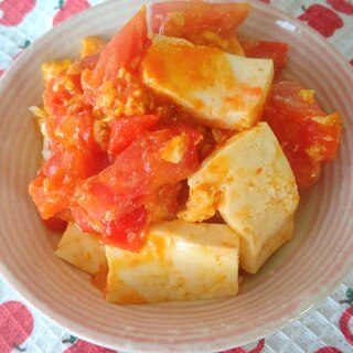 豆腐とトマトの卵炒め☆